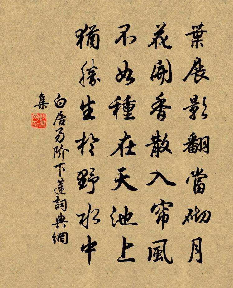 白居易阶下莲书法作品欣赏