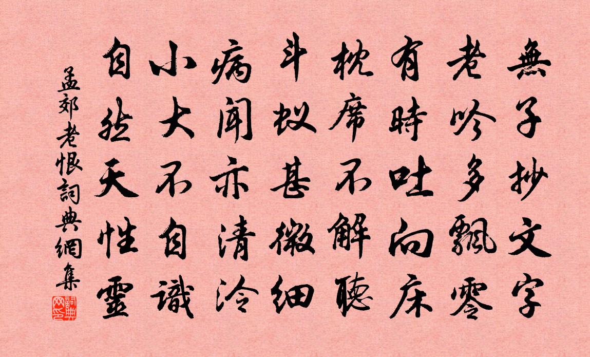 孟郊老恨书法作品欣赏