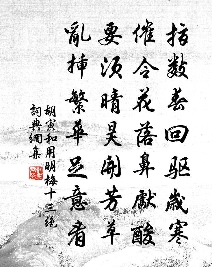 胡寅和用明梅十三绝书法作品欣赏