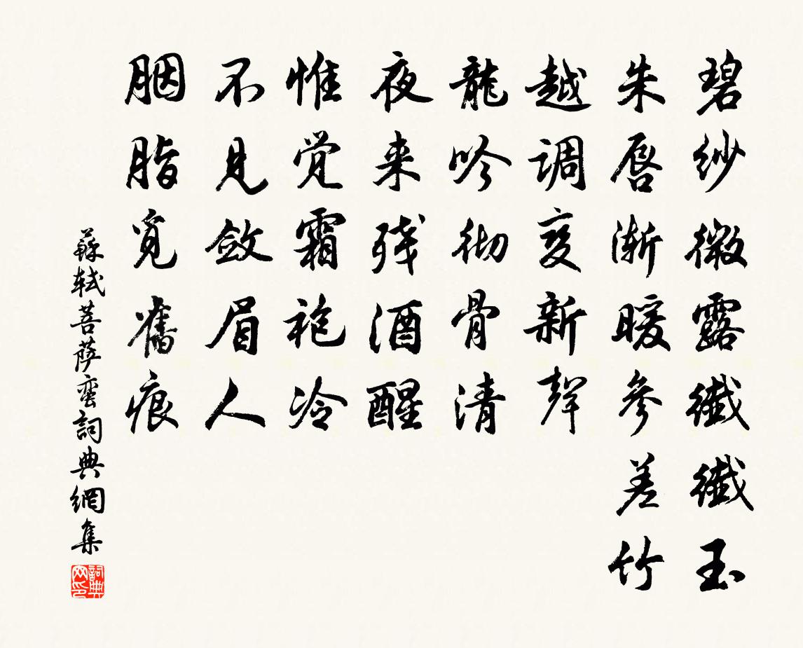 苏轼菩萨蛮书法作品欣赏