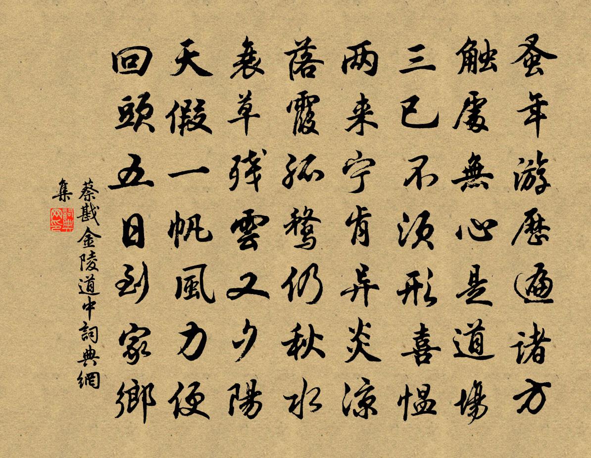 蔡戡金陵道中书法作品欣赏