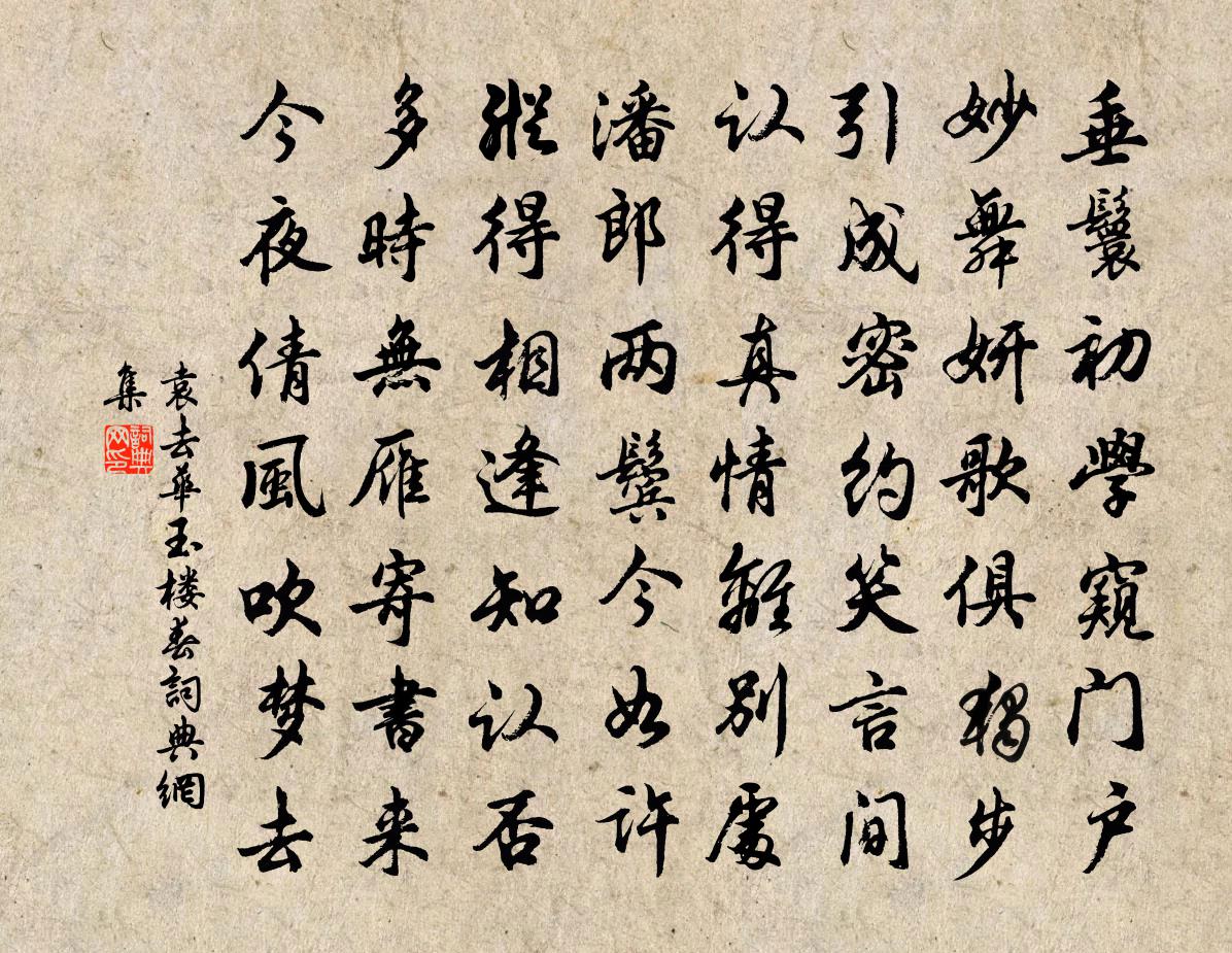 袁去华玉楼春书法作品欣赏