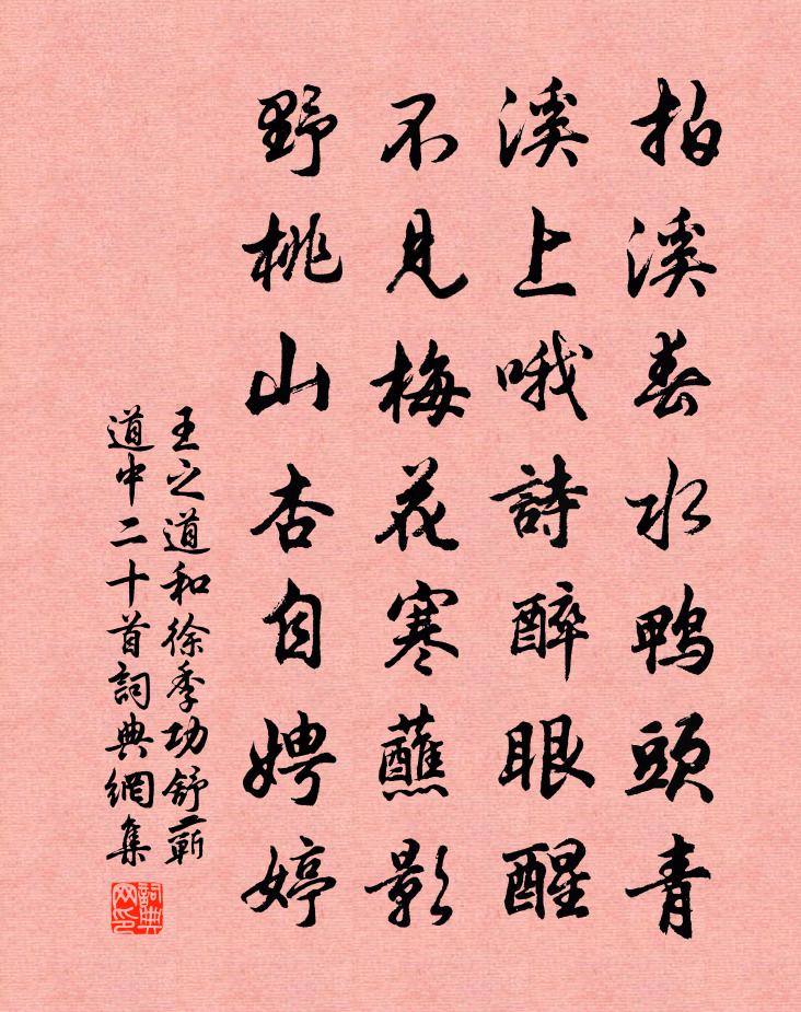 王之道和徐季功舒蕲道中二十首书法作品欣赏