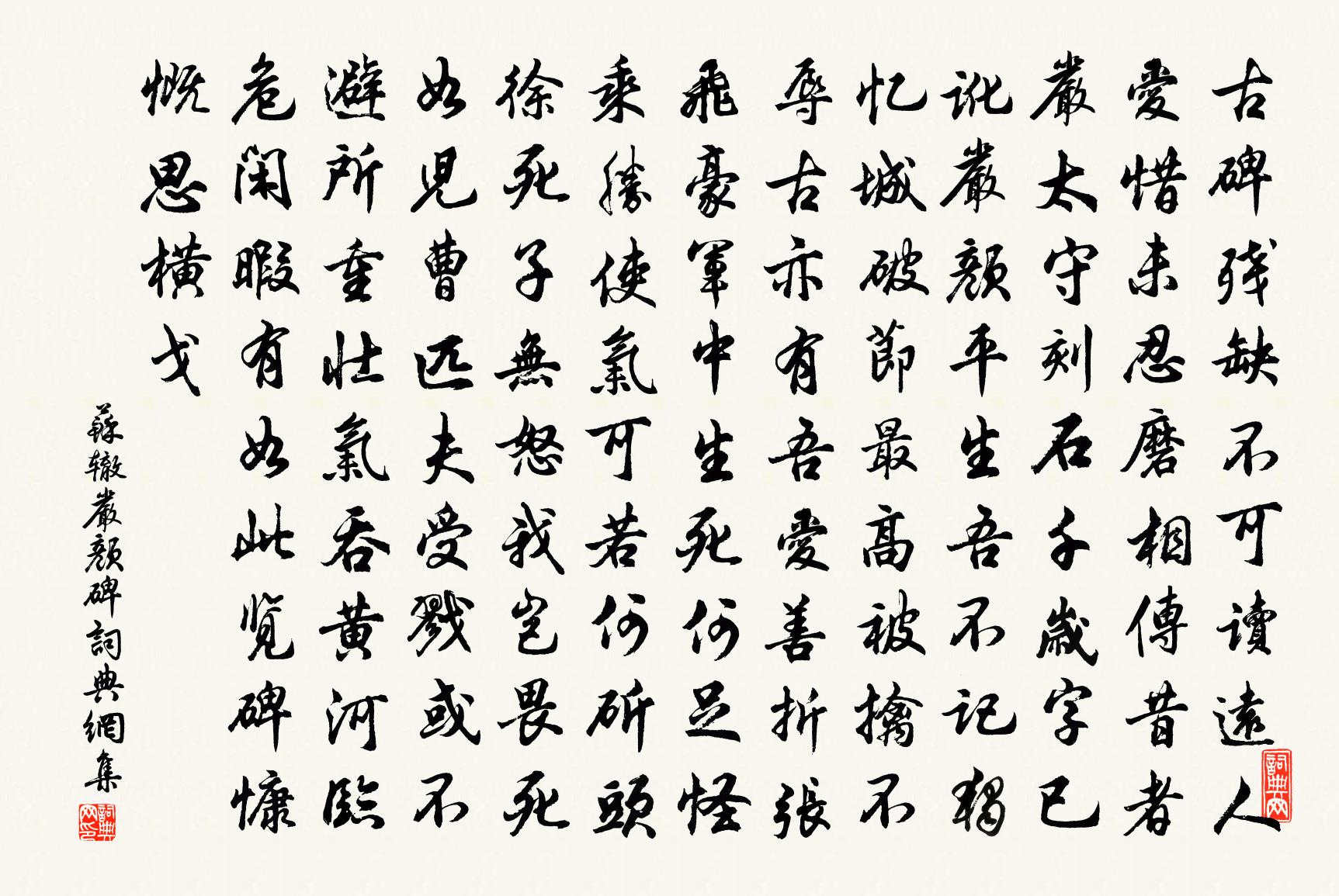 苏辙严颜碑书法作品欣赏