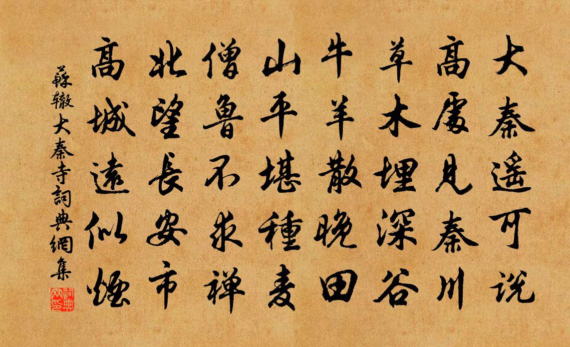 苏辙大秦寺书法作品欣赏