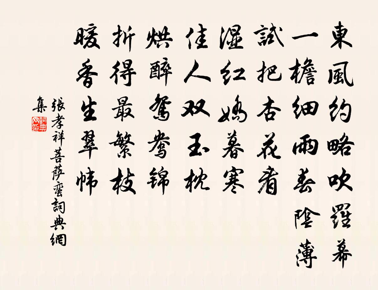 张孝祥菩萨蛮书法作品欣赏