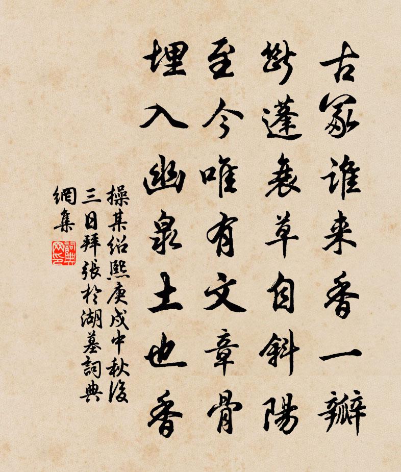 操某绍熙庚戍中秋后三日拜张于湖墓书法作品欣赏