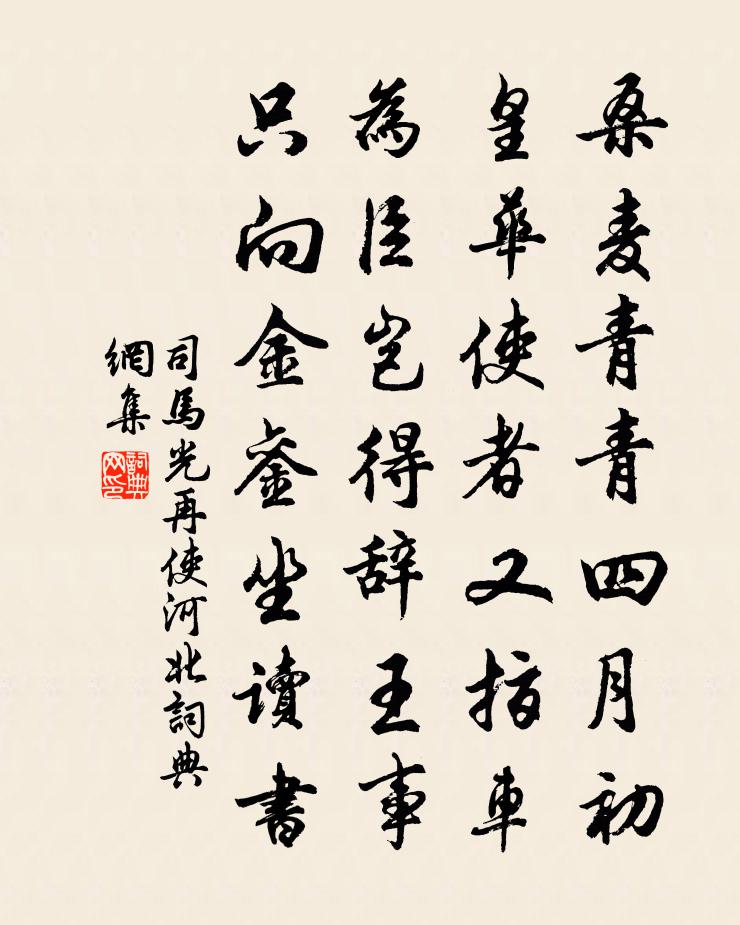 司马光再使河北书法作品欣赏