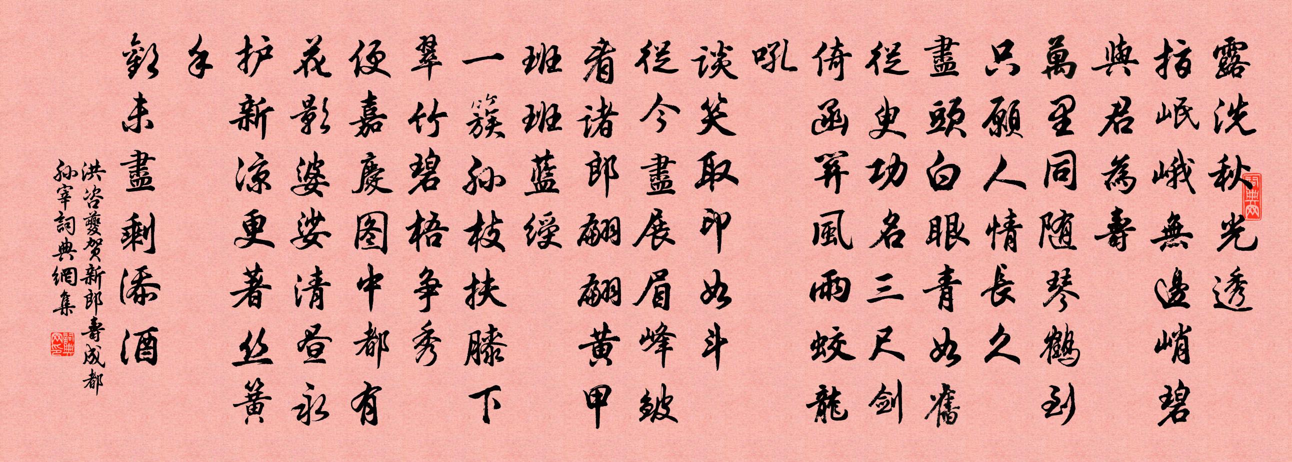 洪咨夔贺新郎（寿成都孙宰）书法作品欣赏