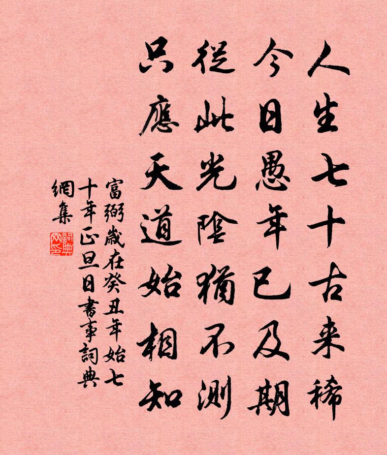 富弼岁在癸丑年始七十年正旦日书事书法作品欣赏