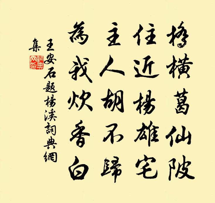王安石题杨溪书法作品欣赏