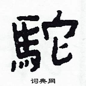 駝怎么写好看